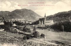 Lourdes - the Basilica Fort and Funicular CPA