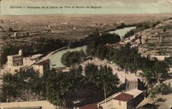 Beziers CPA Panorama of the plain of the orb and mill of Bagnols