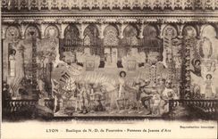 Lyon - Panel of Jeanne d' Arc - Basilica of Notre Dame de Fourviere - CPA