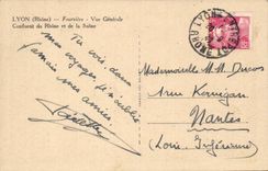 Lyon - Zusammenstromen der Rhônes und des Saone - Basilika von Notre Dame de Fourviere - CPA