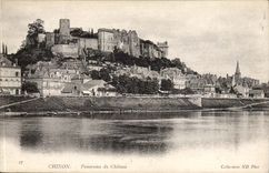 Chinon - Panorama de Chateau - CPA 