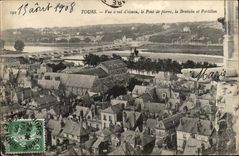Tours - Vue a vol d'oiseau le Pont de Pierre - CPA 