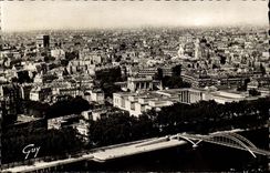 Paris 7 - Panorama on Paris seen from of the Eiffel Tower - CPA