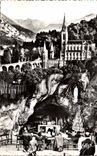 Lourdes - the Basilica and the Miraculous Cave - CPA