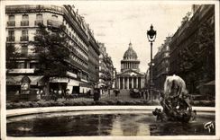 Paris CPA the Pantheon and Rue Soufflot
