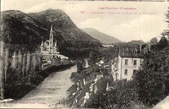 Lourdes - Sight on Gave and the Basilica - CPA
