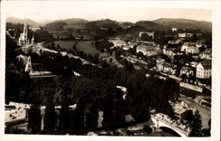 Lourdes CPA the basilica and the bridge St Michel