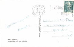 Lourdes CPA the basilica and the bridge St Michel