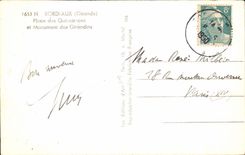 Bordeaux CPA Places quincunxes and monument of the Of Gironde ones