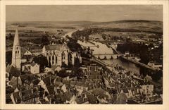 CPA Auxerre the cathedral Panoramic View