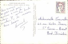 The Summer in the Alps - Rocks - fir trees and summits CPA