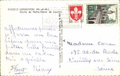 MODERN CARD Longuyon Cave of Our lady of Lourdes