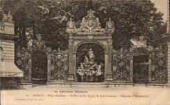 Nancy - Place Stanislas - Grilles en fer forges de Jean Lamour - Fontaine - CPA 