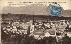 Aix les Bains CPA View and the mount of the cat seen from of the Mirabeau hotel
