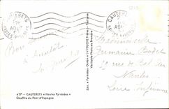 Cauterets - Grube der Brucke von Spanien CPA