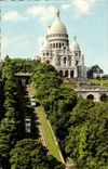 Montmatre Paris 18 - Basilique du sacre Coeur et le funiculaire CPA 
