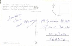 Schweiz - Switzerland - Lausanne - the Large Bridge and Cathedral CPA