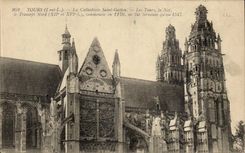 Tours - La Cathedrale Saint Galien - Les Tours Le Nef le Transept Nord 