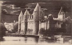 CPA the castle of Josselin to the moonlight