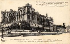 Saint Germain in Bush hammer CPA the cahetau and the church seen of the floor