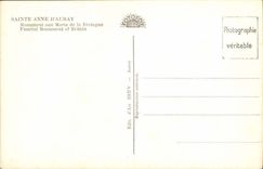 Saint Anne d' Auray CPA War memorial of Brittany