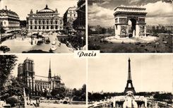 Paris CPM Tour Eiffel Notre Dame Opera Arc de TRiomphe