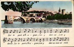 Avignon CPA the bridge Saint Benezet and the Rhone