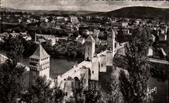 Cahors CPA the Valentre bridge and banks of the Batch