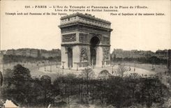 Paris CPA Arc de Triomphe and panorama of the place of star