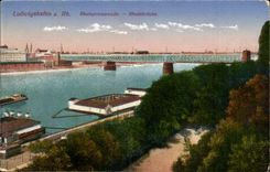 Germany CPA Ludigshafen amndt Rhein Rheinpromenade Rheinbrucke