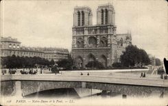 Paris CPA Notre Dame et le pont