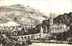 Lourdes CPA the basilica and the peak of Jer