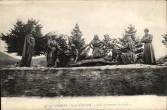 Lourdes CPA 11th Jesus station is fastener with the Cross