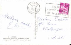 Lourdes CPA the basilica Black and white St X