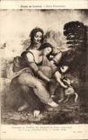 CPA Musee du Louvre Ecole Florentine Lionardo da Vinci Leonard de Vinci La vierge l'enfant Jesus et Sainte Anne