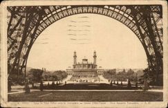 Paris CPA Under the Eiffel Tower towards Trocadero