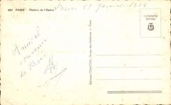 Paris CPA Theatre de l'opera