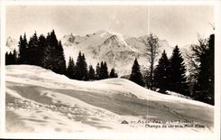 CPA ESA PAssy Fields of ski and Mont Blanc