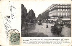 Paris CPA Le boulevard des Capucines et la place de l'opera