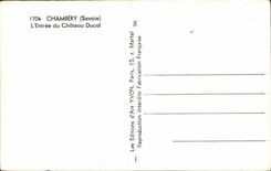 Chambery MODERNES KARTE Hereinkommen des ducal Schlosses