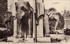 Chambery CPA Fountain of the elephants or Boigne (work of the Sappey resident of Grenoble)