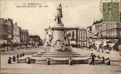 CPA Bordeaux Gambetta Monument