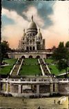 Paris CPA Basilique du Sacre Coeur de Montmartre et les jardins
