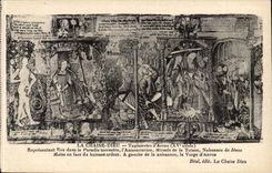 The Chair God CPA Tapestries of Arras Representing Eve in the terrestrial paradise Miracle of the Fleece