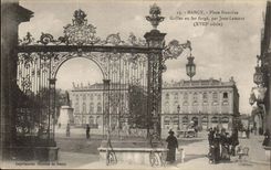 Nancy CPA Place Stanislas grilles en fer forge par Jean Lamour (animee)