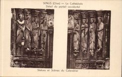 Senlis CPA the cathedral Detail of the Western gate