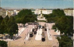 Lyon CPA der Carnot Ort und das Denkmal der Republik (Forderwagenforderwagen)