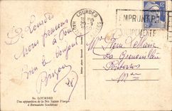 Lourdes CPA an appearance of Tres Sainte Virgin has Bernadette Soubirous