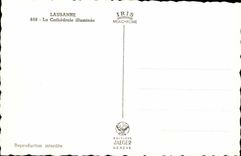 Suisse Lausanne CPA La cathedrale illuminee