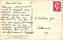 Menton MODERN CARD View and part of the beach